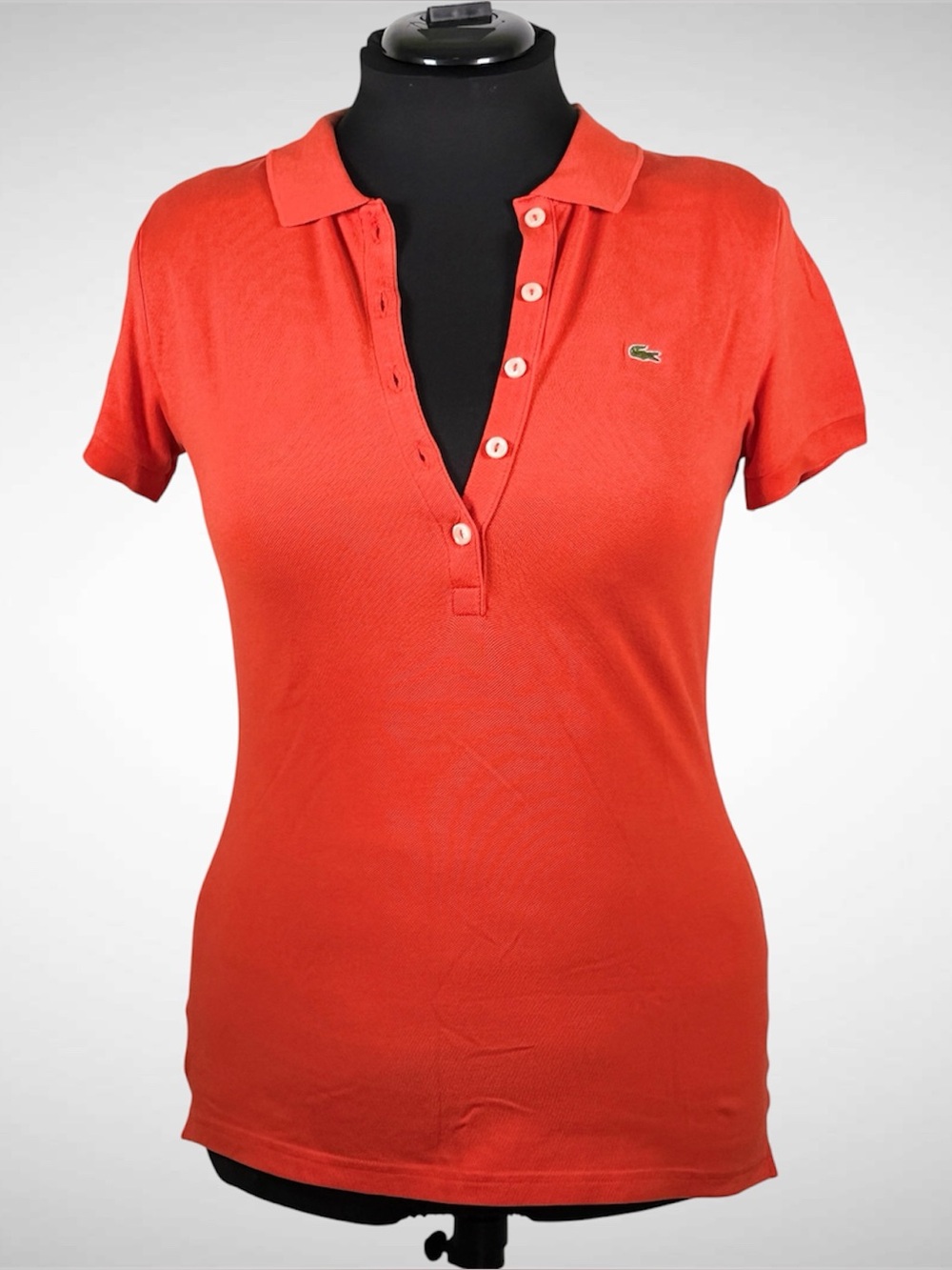 Women’s Red Lacoste Slim Fit Polo Size 42 (US 10/L)
